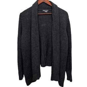 Vince Wool Cashmere Alpaca Yak Grey Draped Cardigan Size Small